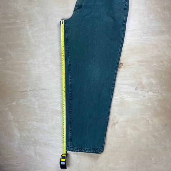 Vintage L.L. Bean Men’s 34 x 30 Green Wash Straight Leg Denim Jeans 90's - Picture 9 of 11